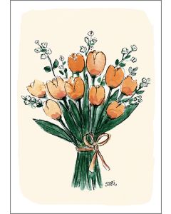 Postikortti Sari's Artwork - Oranssit tulppaanikimppu