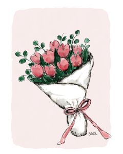 2-osainen kortti Sari's Artwork - Tulppaanikimppu