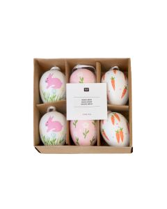 Pääsiäismuna 6kpl Rico Design - White & Pink