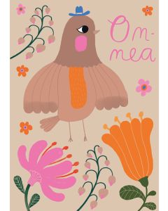 2-osainen kortti Mira Mallius - Onnea, lintu