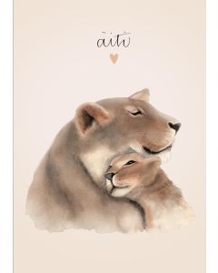 2-osainen äitienpäiväkortti Henna Adel - Leijonat