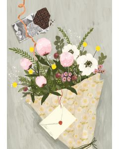 2-osainen kortti Johanna Ilander - Kukkia ja suklaata
