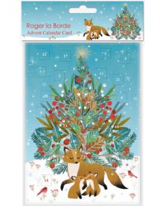Joulukalenterikortti Roger la Borde - Lumikuusi ja ketut