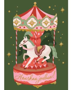 Joulukortti Kaisu Sandberg - "Hauskaa joulua" karuselli