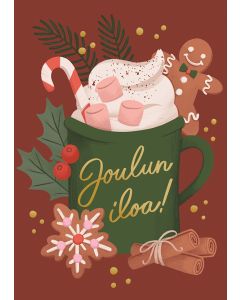 Joulukortti Kaisu Sandberg - "Joulun iloa" karkkikaakao
