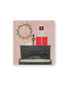 Pakettikortti joulu Putinki Ilander - Jouluasetelma pianon päällä