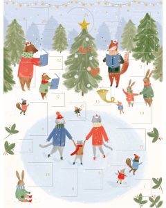 Joulukalenteri A4 The Art File - Luistelua metsässä