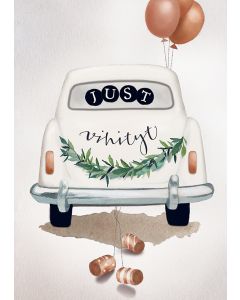 2-osainen kortti Henna Adel - Hääauto "Just vihityt"