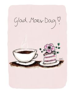 2-osainen kortti Sari's Artwork - Kakkukahvit, Glad Mors Dag!