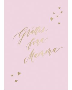 2-osainen kortti Kalligrafiastudio - Grattis fina mamma