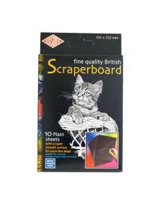 AC Raapekartonki musta, valkoinen pohja, 152x101mm sisältää 10arkkia ja raapkynän