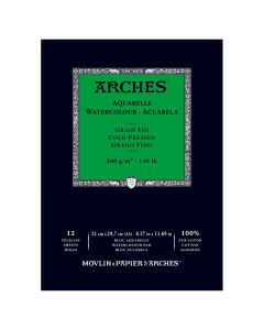Arches 300g A4 (12L1) puolikarkea, 100% lumppu akvarellilehtiö