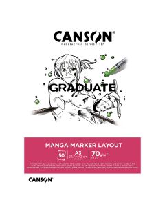 Canson Graduate Manga Marker Layout  A3 70g (50), Tussipiirustuslehtiö, läpikuultava