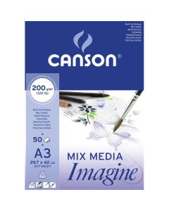 Canson Imagine 200g A3 (50) (29,7x42), akvarelli- ja monitekniikkalehtiö