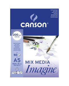 Canson Imagine 200g A5 (50) (14,8x21cm), akvarelli- ja monitekniikkalehtiö