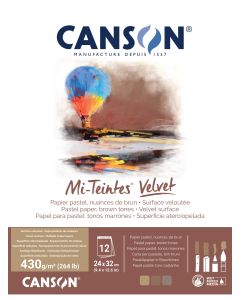 Canson Mi-Teintes Velvet 430g 24x32cm 12L ruskea, samettipintainen lehtiö