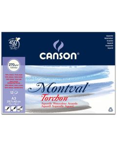 Canson Montval 270g Torchon 29,7x42 (12L1) Karkea, RG 807325 akvarellilehtiö