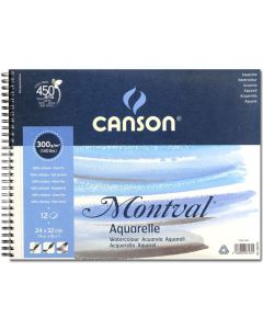 Canson Montval 300g 24x32 Kierre (12) PK, CP 807161 akvarellilehtiö