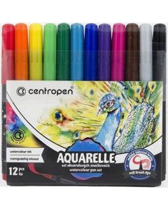 Centropen Aquarelle 12kpl 5mm sivellintussi, 0