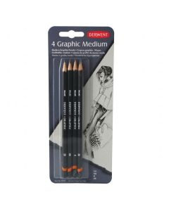 Derwent Graphic Medium 4, 2H, HB, B, 2B, lyijykynä blisteri