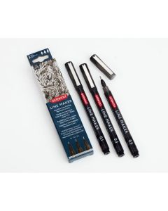 Derwent Line Maker 3 Black-lajitelma, 0.1, 0.3, 0.5