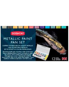 Derwent Metallic Watercolor Paint 12 Pan Palette