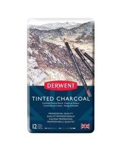 Derwent Tinted Charcoal 12 lajitelma, Sävytetyt Hiilikynät