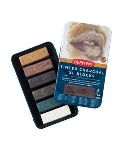 Derwent Tinted Charcoal XL Blocks Tin (6)