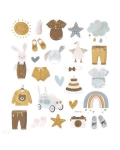 DPC tarra-arkki 15x17cm BABY BOY 25 kpl glitter