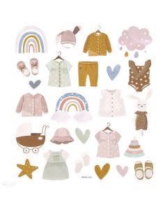 DPC tarra-arkki 15x17cm BABY GIRL 25 kpl glitter