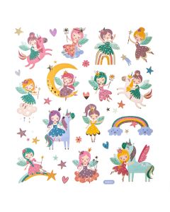 DPC tarra-arkki A5 28 kpl Keijut glitter