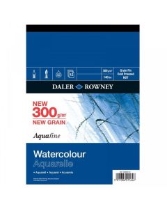 DR Aquafine akvarellilehtiö 300g 30x22,8 (12) PK, 100% selluloosa, 12 sivua, puolikarkea
