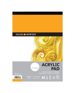 DR Simply akryylilehtiö 190g A4 (16), 16 sivua, akryyliväreille