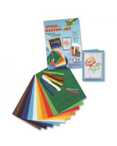 FOLIA Kirjontapakkaus, 25 osaa, 10 alustaa, 5 lankaa, 10 neulaa, ohjeet