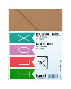 ILOX Kirjekuori 11x15,5cm 10kpl 120g 10 Nature, Piikkipakkaus