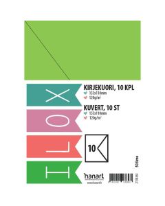 ILOX Kirjekuori 11x15,5cm 10kpl 120g 50 Lime, Piikkipakkaus