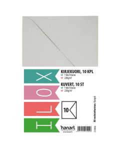 ILOX Kirjekuori 11x15,5cm 10kpl 120g 80 Vaal.harm, Piikkipakkaus