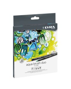 LYRA Aqua brush duo 2-päinen huopakynä 12lajit, toinen pää sivellin, toinen pää ohut tussi