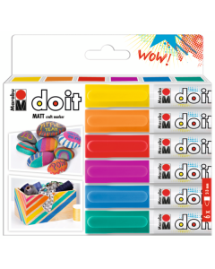 Marabu Do-It akryylitussilajitelma 6x 2-3mm VK 41, keltainen, oranssi, punainen, pinkki, sininen, vih