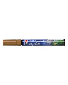T Marabu Tekstiilitussi Glitter 546 3mm ruskea, vaaleille ja tummille kankaille
