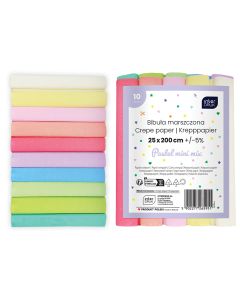 Kreppipaperi Interdruk - värilajitelma Pastel10 kpl