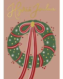 Joulukortti Putinki Letters - Kranssi, Hyvää joulua