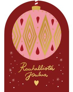 2-osainen joulukortti Putinki Letters - Joulupallo, Rauhallista joulua