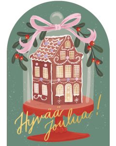 2-osainen kortti joulu Kaisu Sandberg - Piparkakkutalo Hyvää joulua!