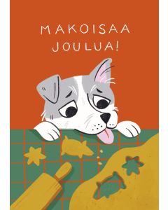 Joulukortti Kaisu Sandberg - Tauno-koira, Makoisaa joulua