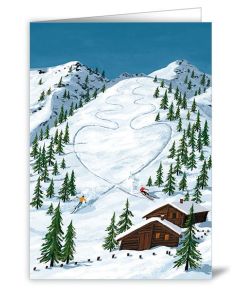 2-osainen joulukortti Quire - Laskettelurinne