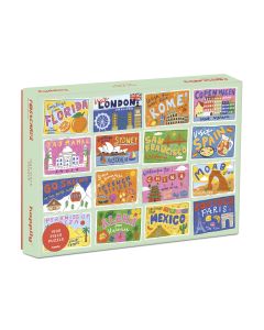 Palapeli 1000 palaa Happily Puzzles - Postcards