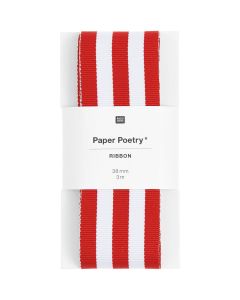 Lahjanauha 38mm Paper Poetry - Duo Stripes Red/white