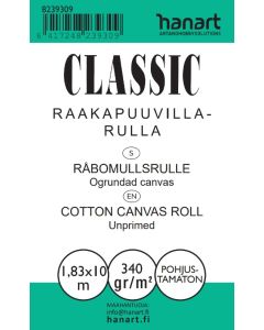 Classic raakapuuvillarulla 340g 1,83 cm x 10 metriä pohjustamaton