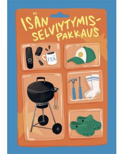 2-osainen isänpäiväkortti Kaisu Sandberg - Isän selviytymispakkaus